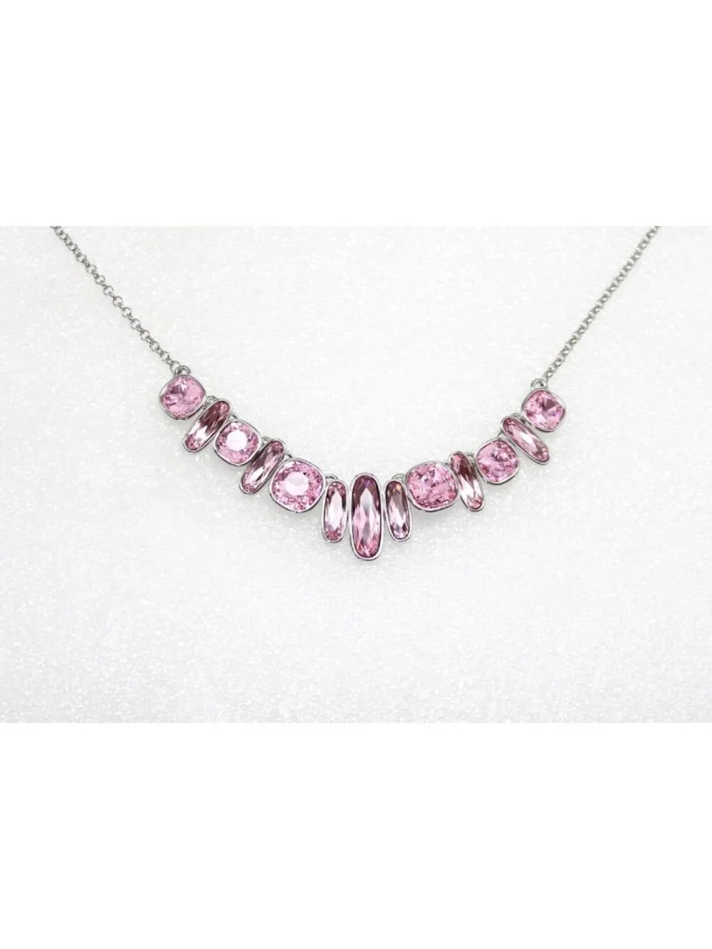 Elegant Crystal Floral Statement Necklace & Earrings Set - Rectangle & Square
